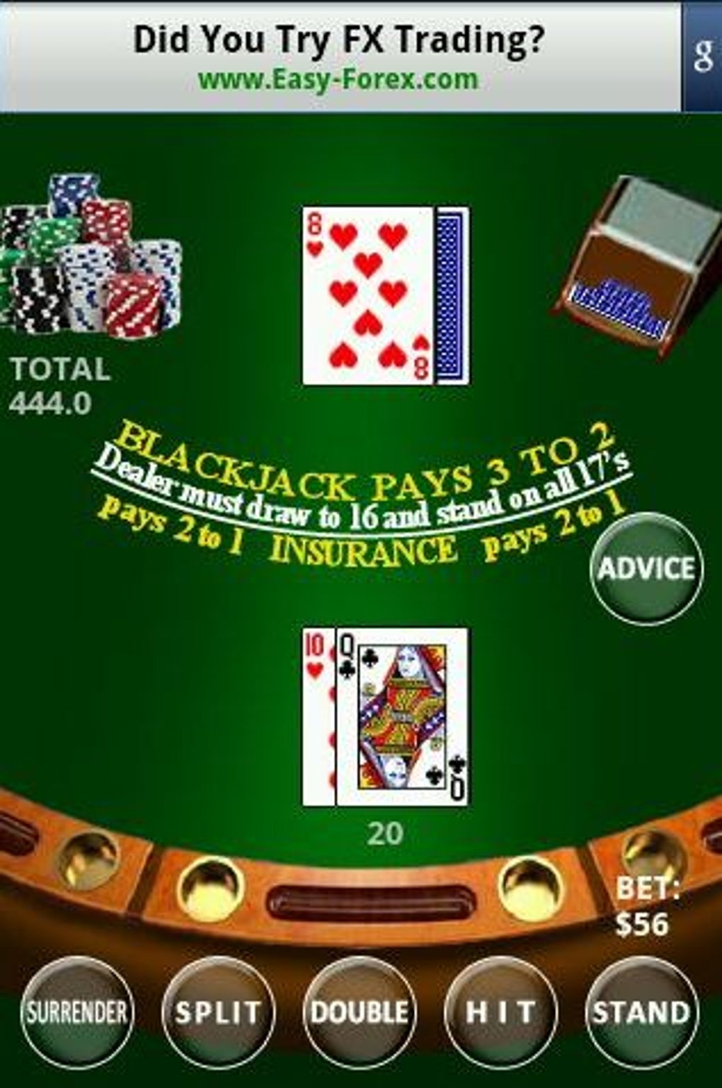 Ali blackjack oynarken